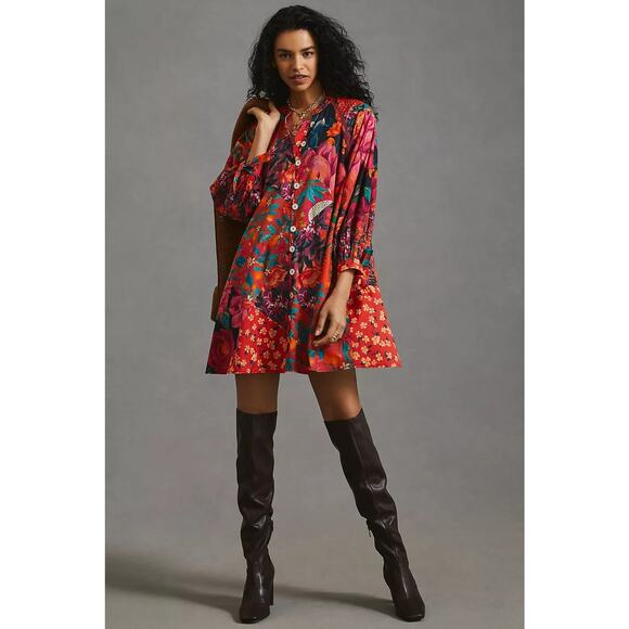 Farm Rio x Anthropologie Mini Shirt Dress - Picture 1 of 8